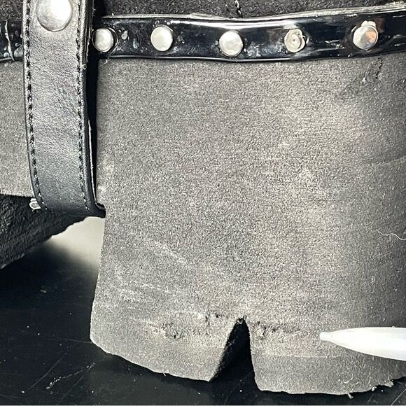 Demonia Black Ankle Boots with Studded Details - Picture 8 of 11